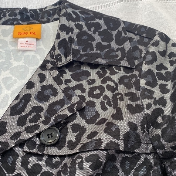 Ruby Rd cheetah print jacket with large black buttons. - Picture 8 of 16